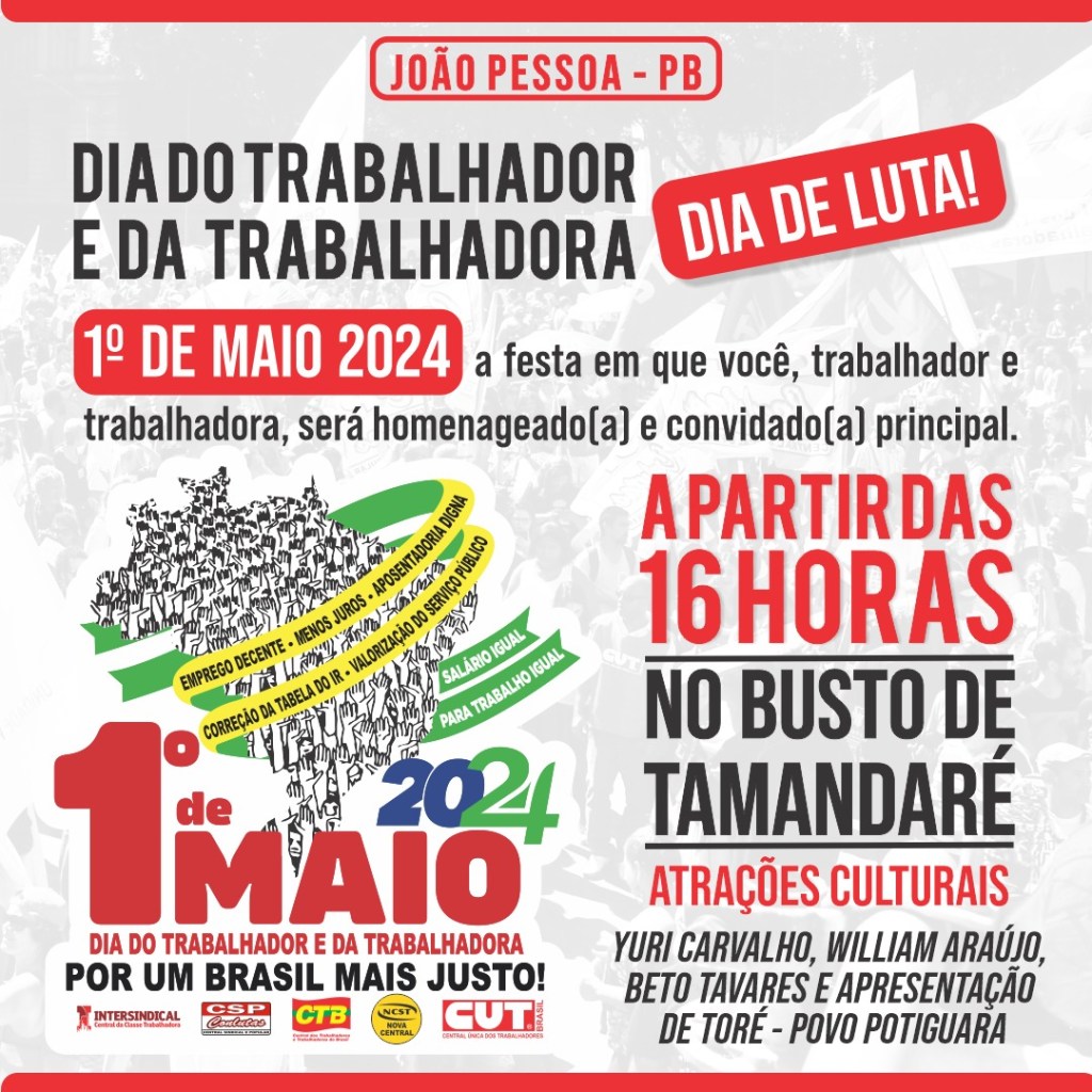 Comemoração do Dia do Trabalhador no Busto de Tamandaré em João&nbsp;Pessoa
